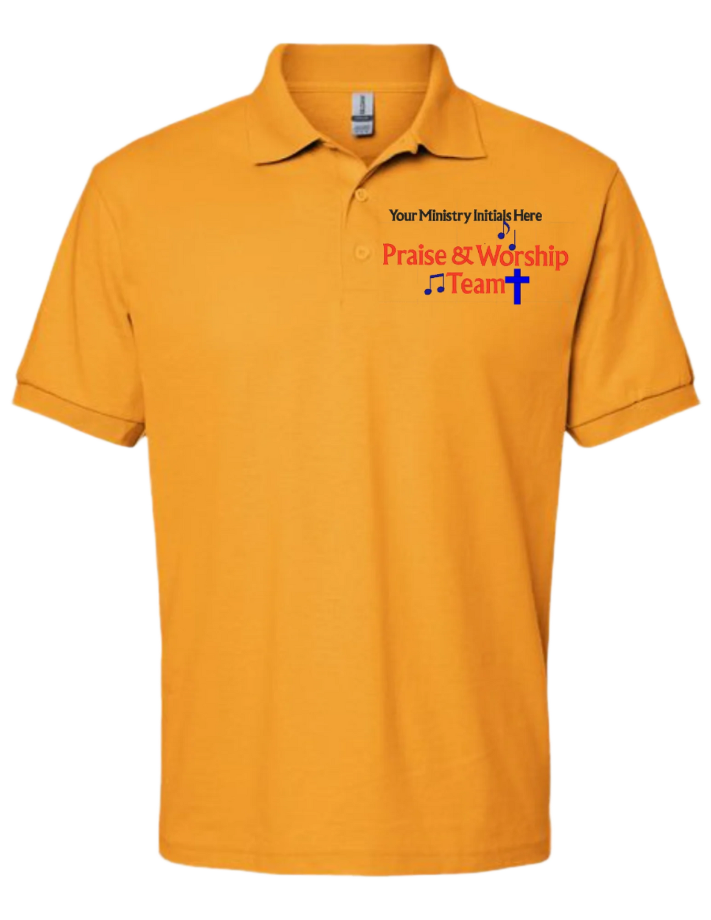Embroidery Polo Shirt - Praise & Worship Team With Your Ministry Initials Here