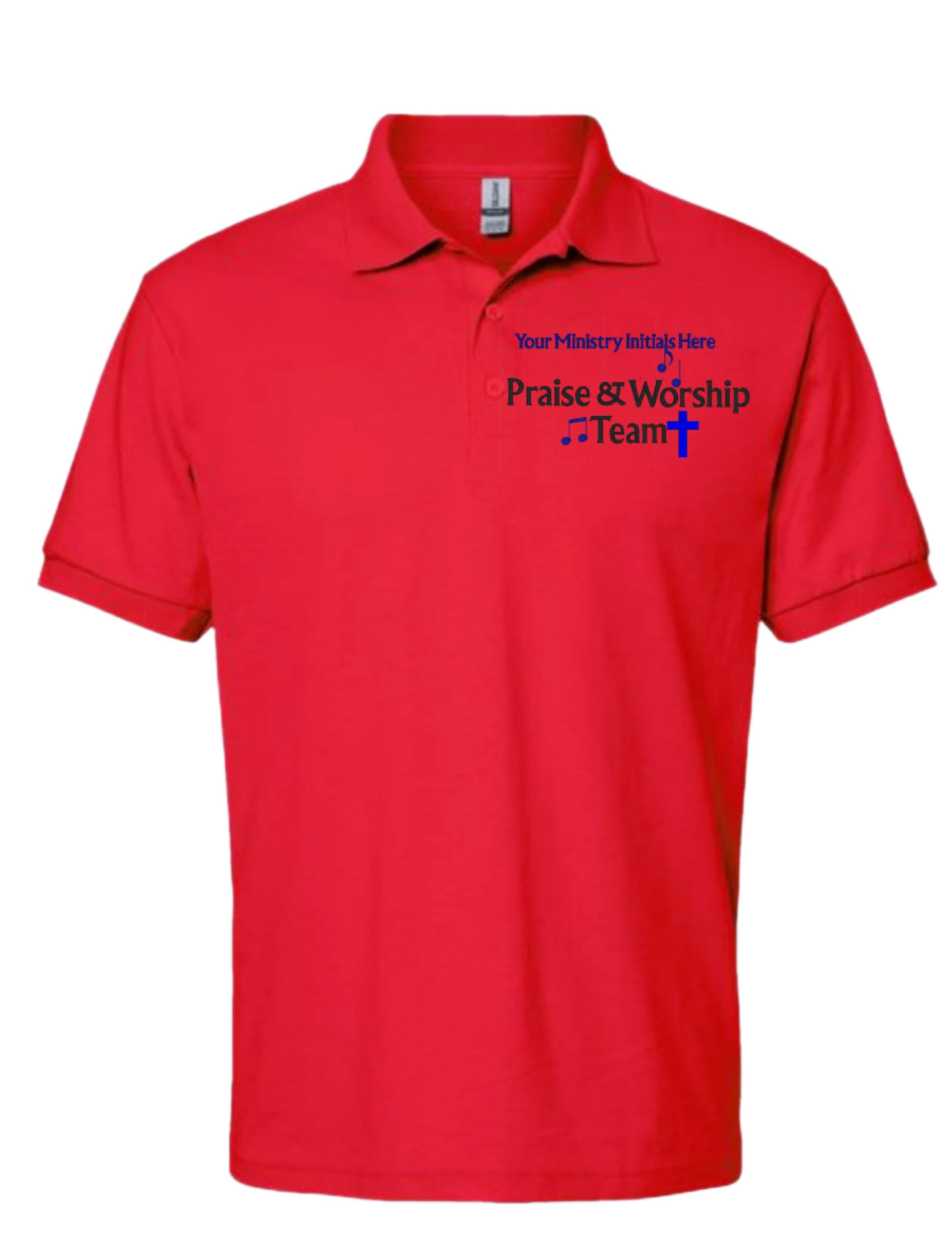 Embroidery Polo Shirt - Praise & Worship Team With Your Ministry Initials Here