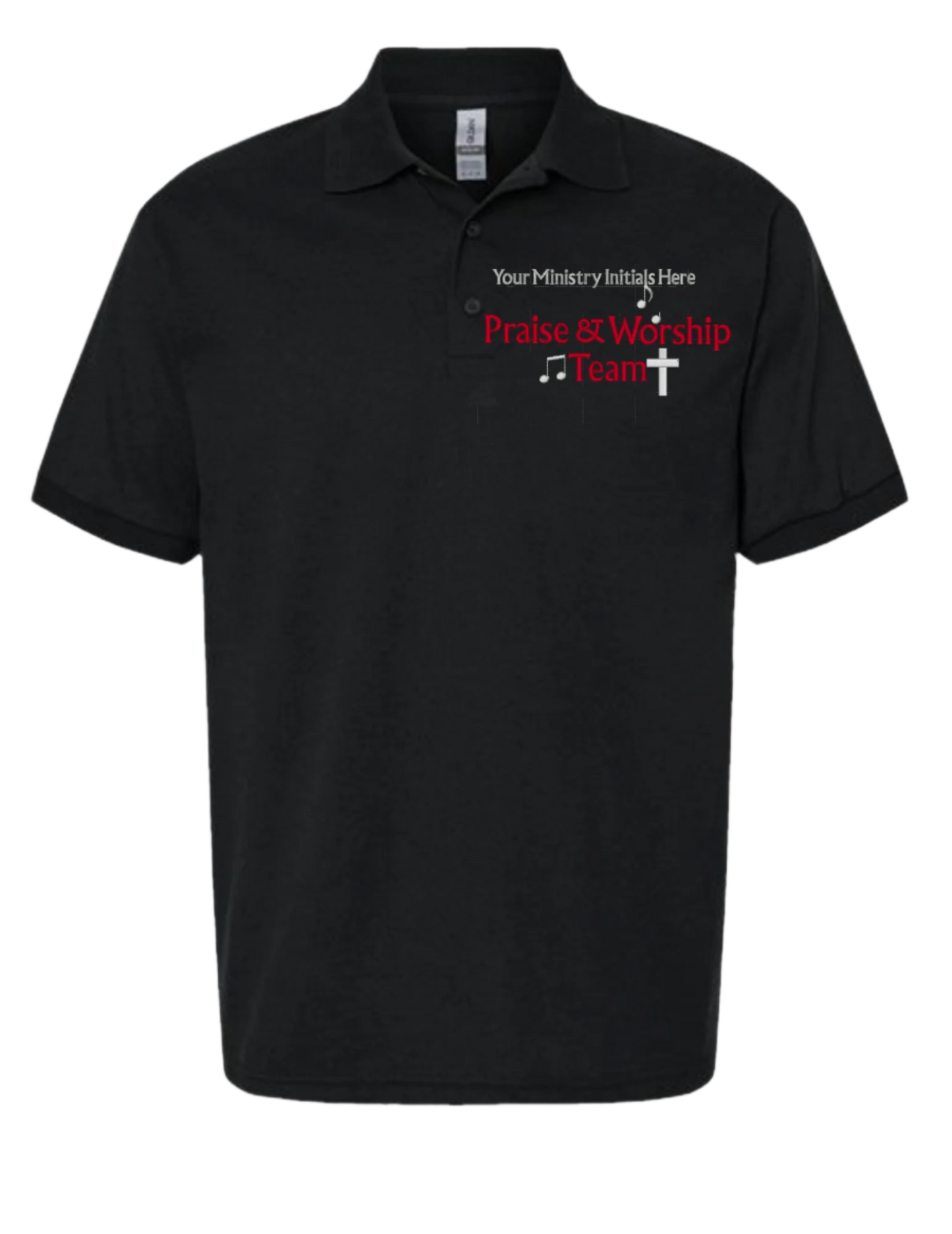 Embroidery Polo Shirt - Praise & Worship Team With Your Ministry Initials Here