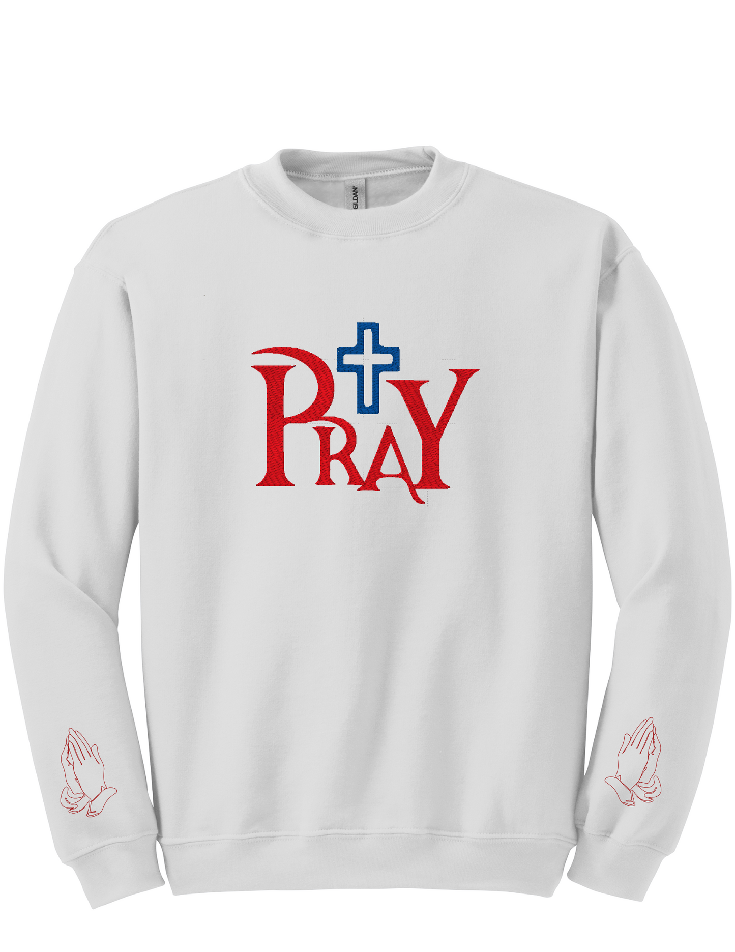 Embroidery Sweatshirt Pray