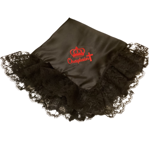 Embroidery Black Women Lap Scarf  Chaplain