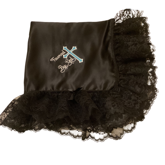 Embroidery Black Women Lap Scarf Favored By God
