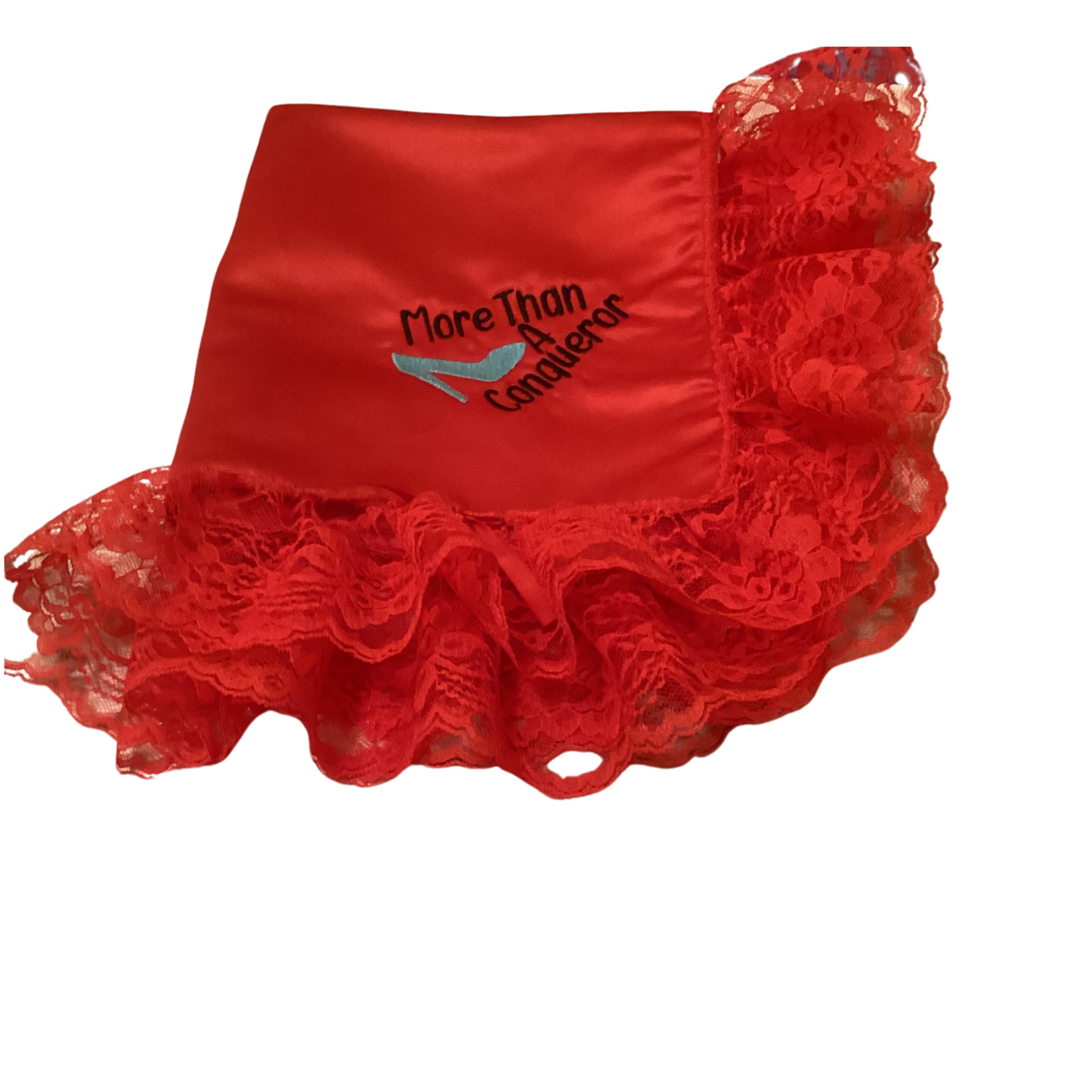 Embroidery Red Women Lap Scarf  More Than A Conqueror
