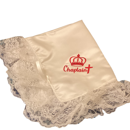 Embroidery White  Women Lap Scarf  Chaplain